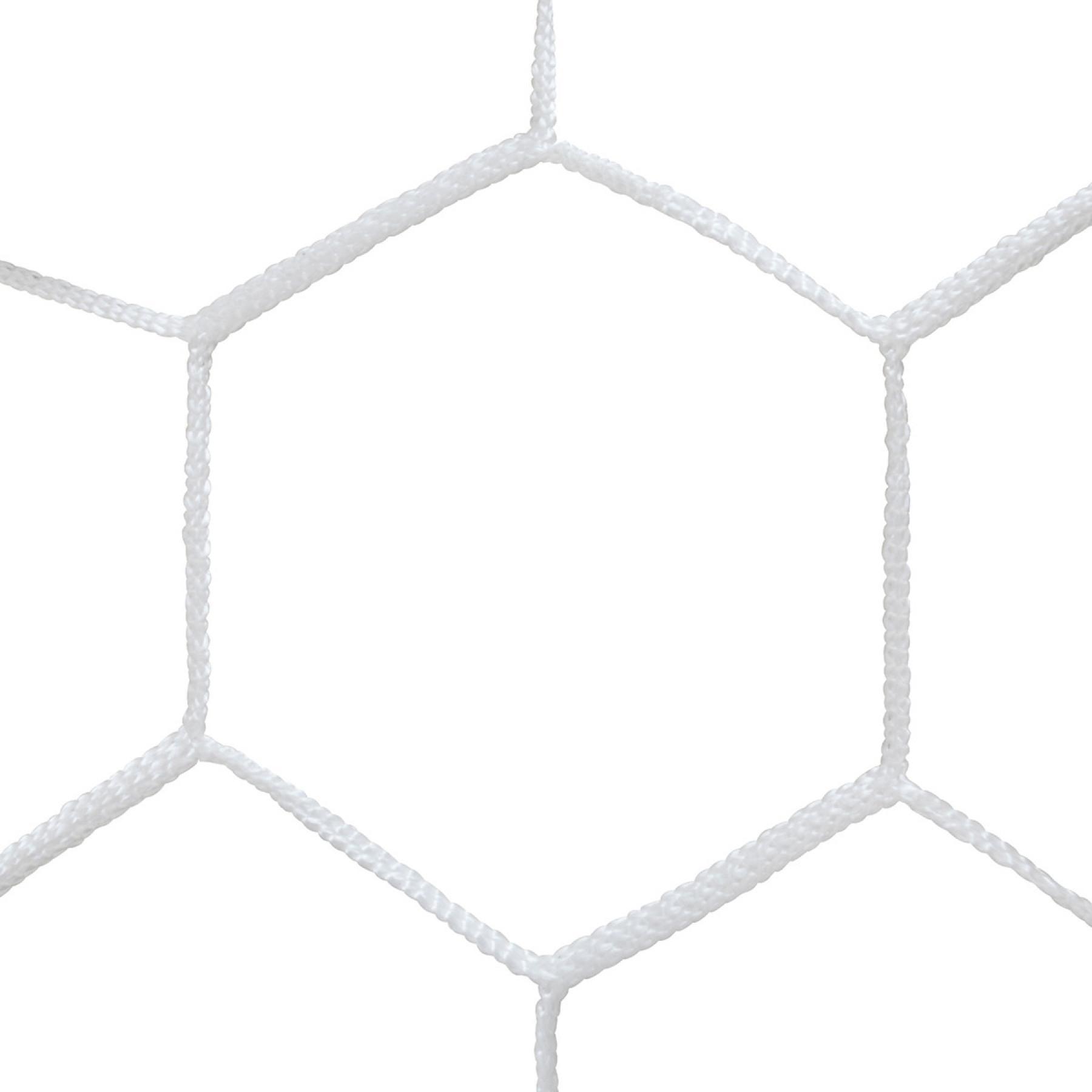 Pair of European 11-a-side football nets pp braided 4mm single mesh 120 honeycomb Sporti France