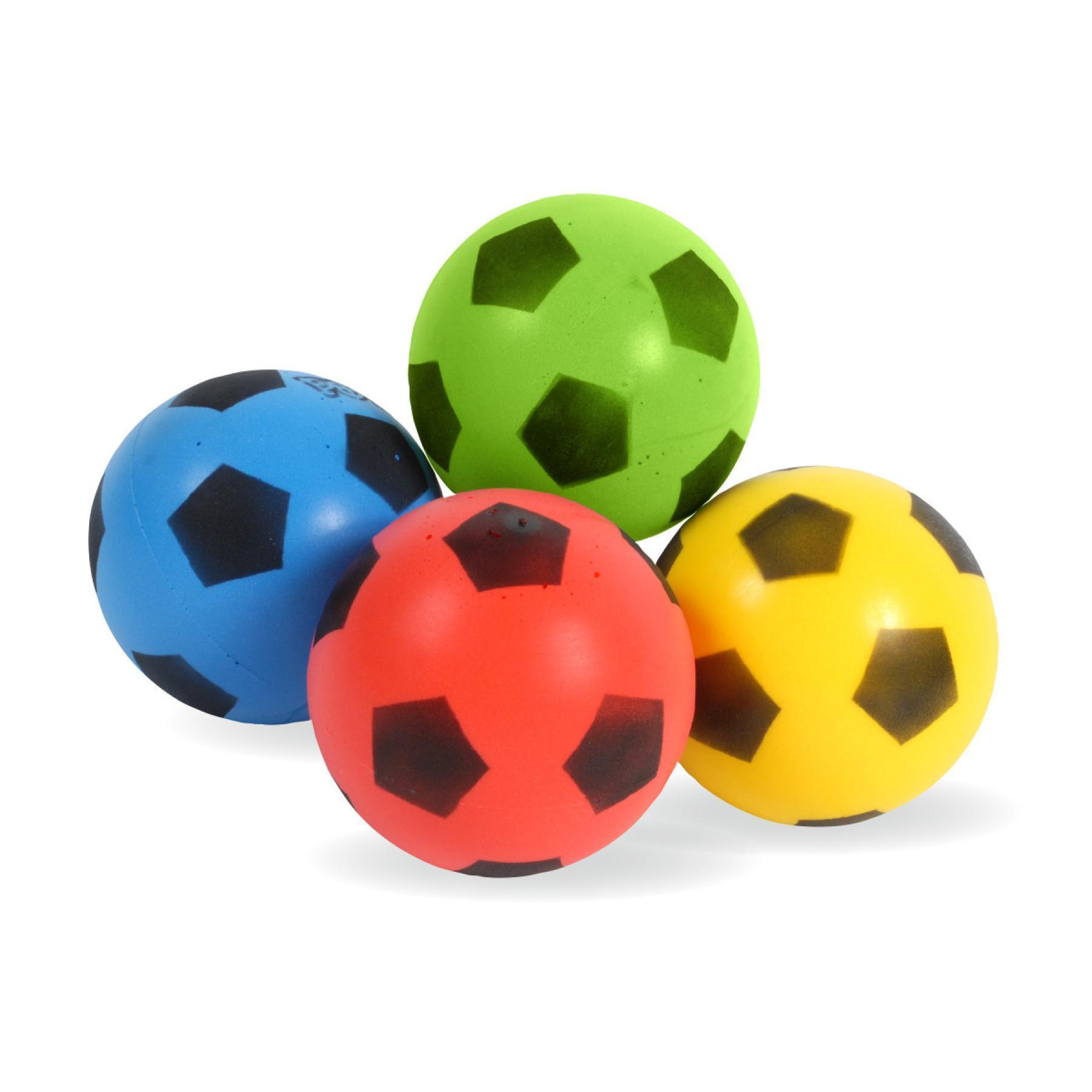 Set of 4 footballs assorted colors 17.5 cm Sporti France