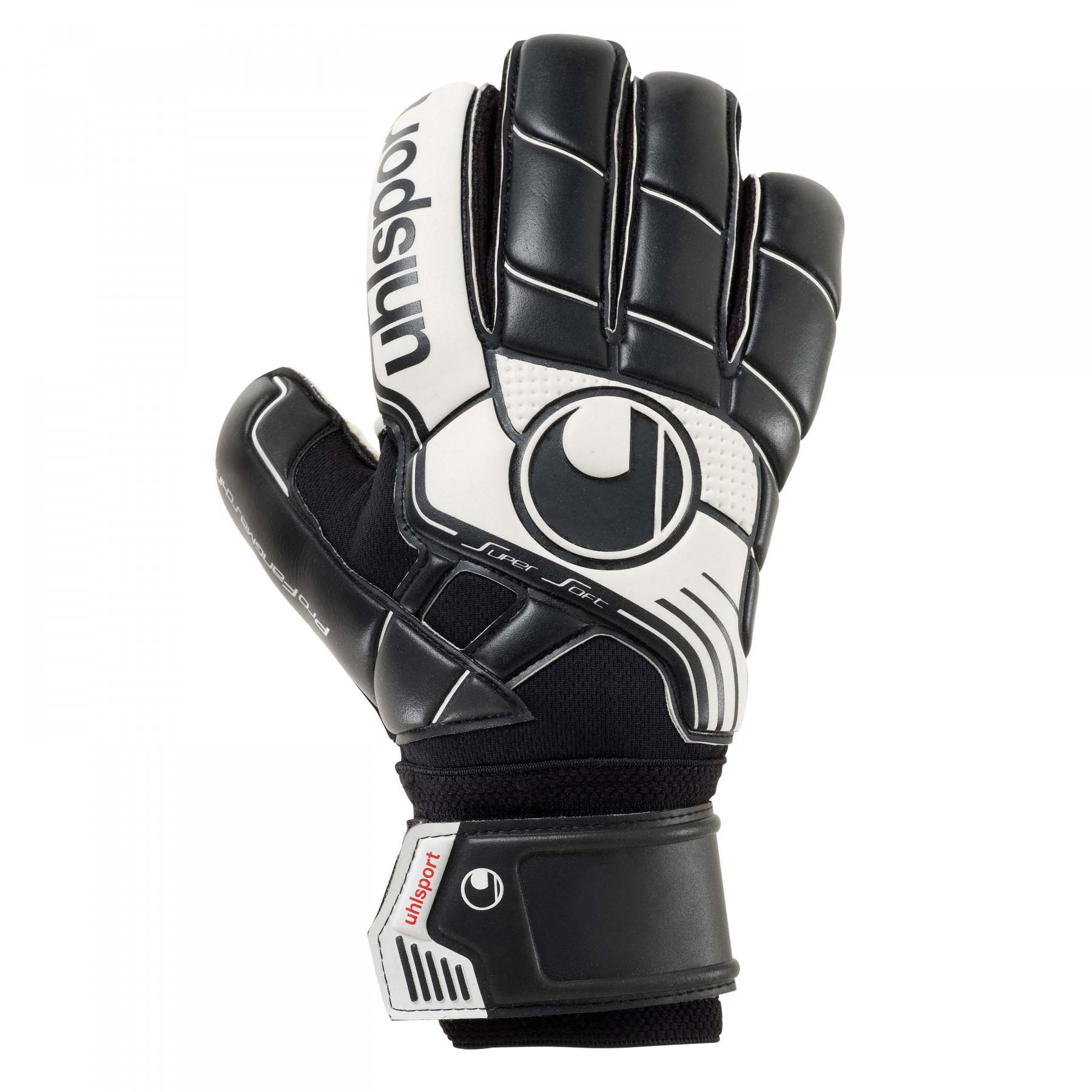 Goalkeeper gloves Uhlsport Pro Comfort Textile noir/blanc
