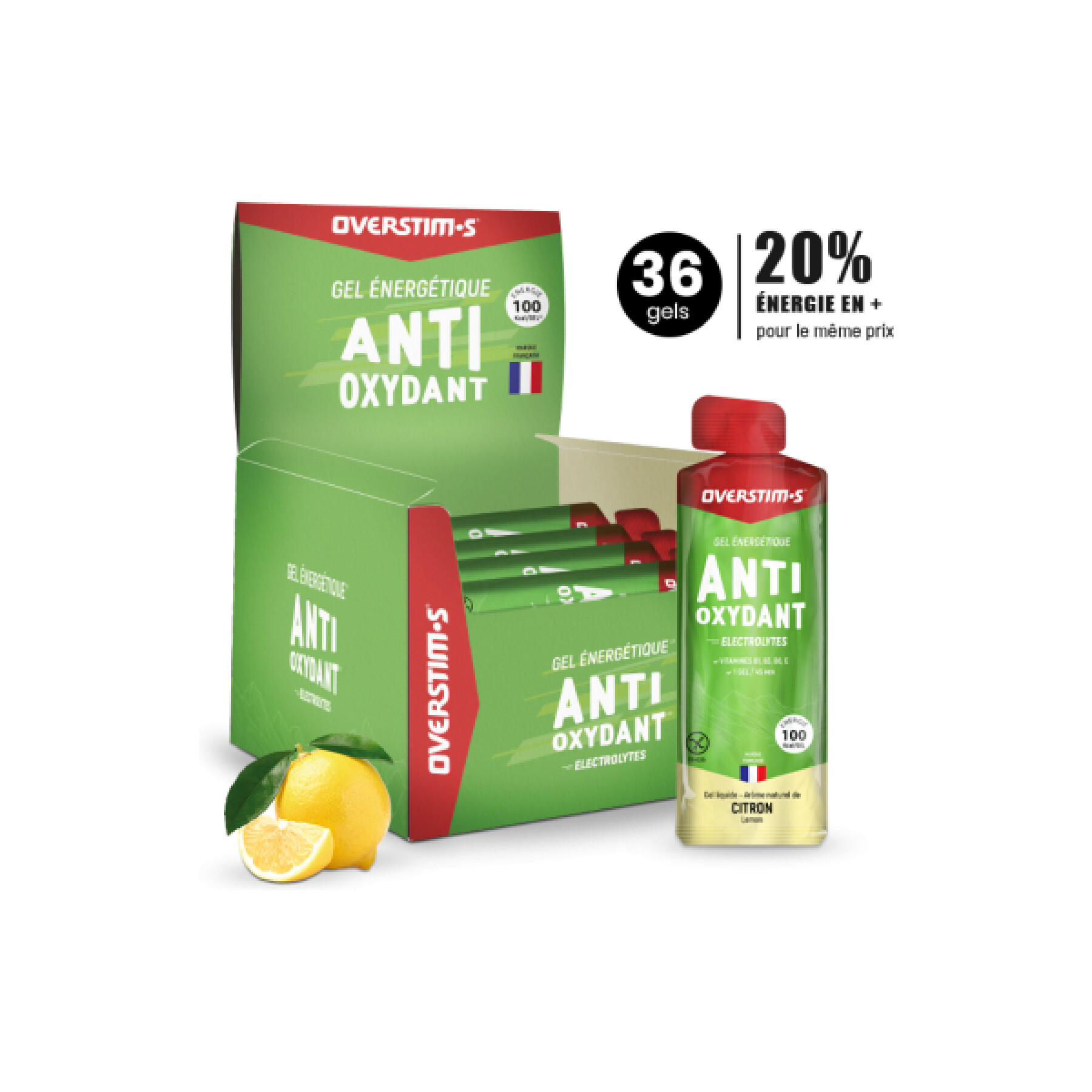 Lemon antioxidant gel Overstim (36 gels)