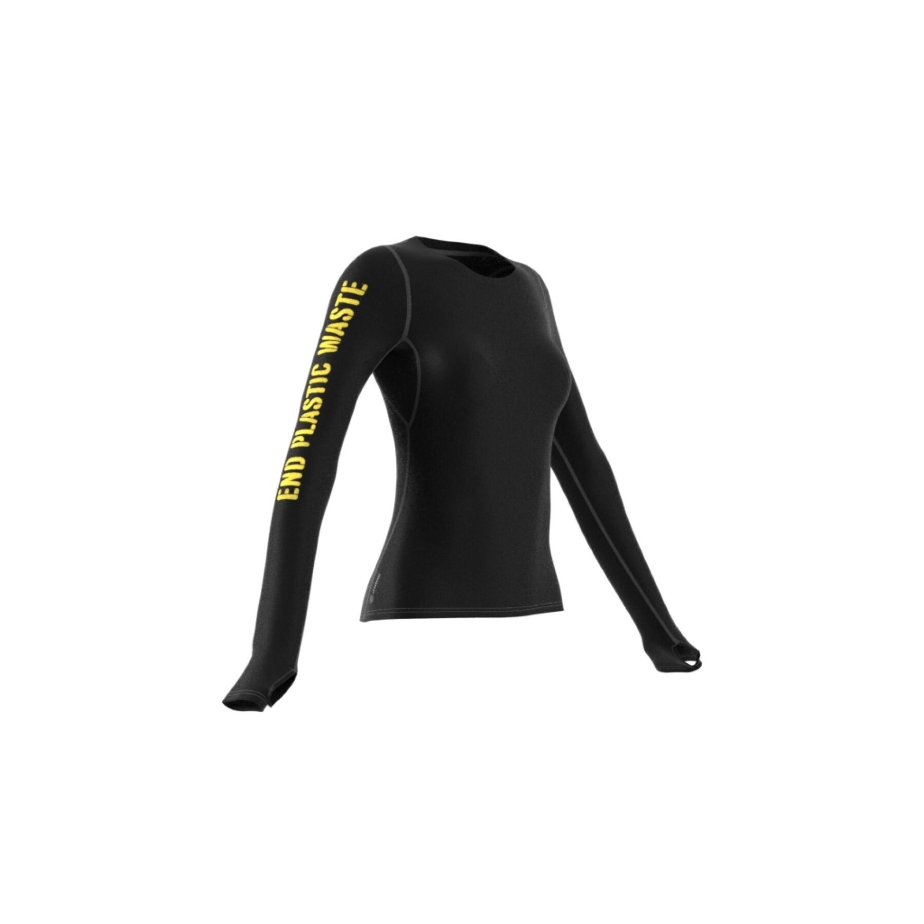 Printed long sleeve jersey to end plastic waste woman adidas