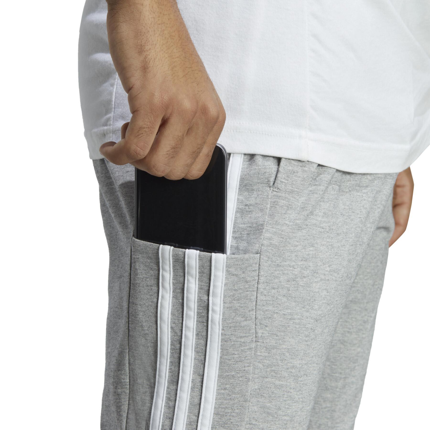 Jogging tapered open hem single jersey adidas Essentials 3-Stripes