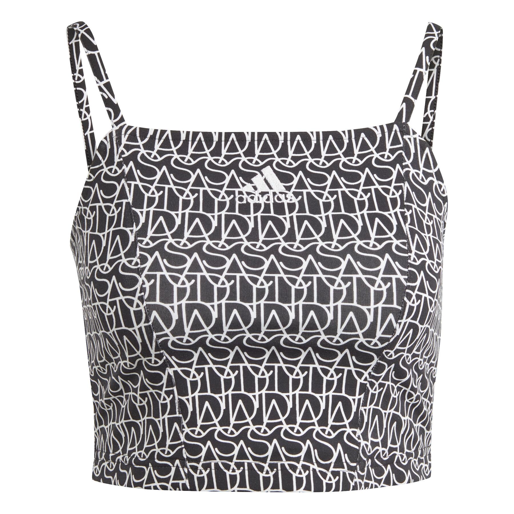 Women's tank top adidas Allover Graphic Corset-Inspired