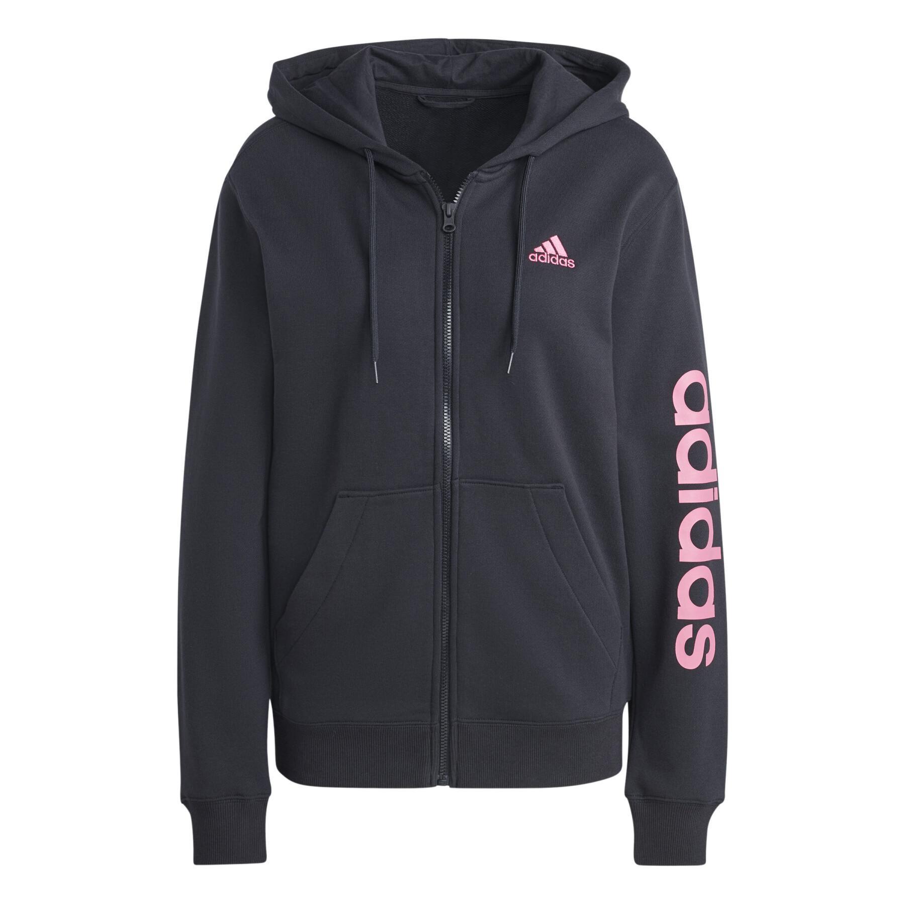 Sweatshirt full zip hoodie for women adidas Essentials Linear