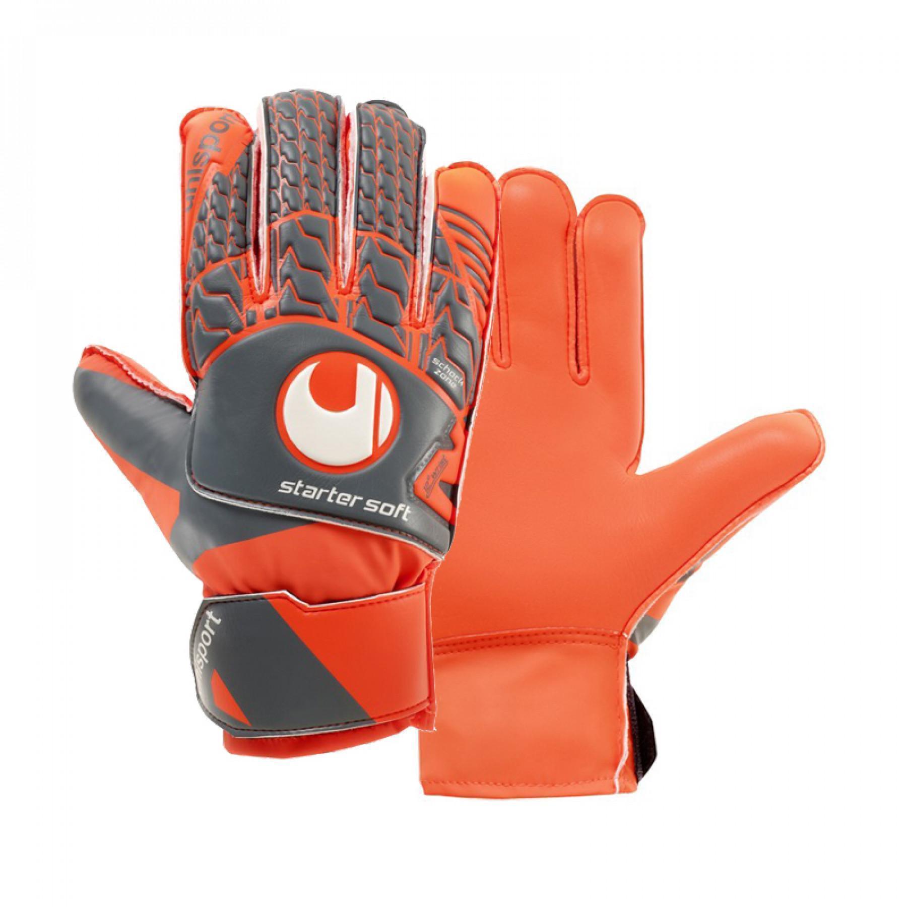 Goalkeeper gloves Uhlsport Aerored Starter Soft
