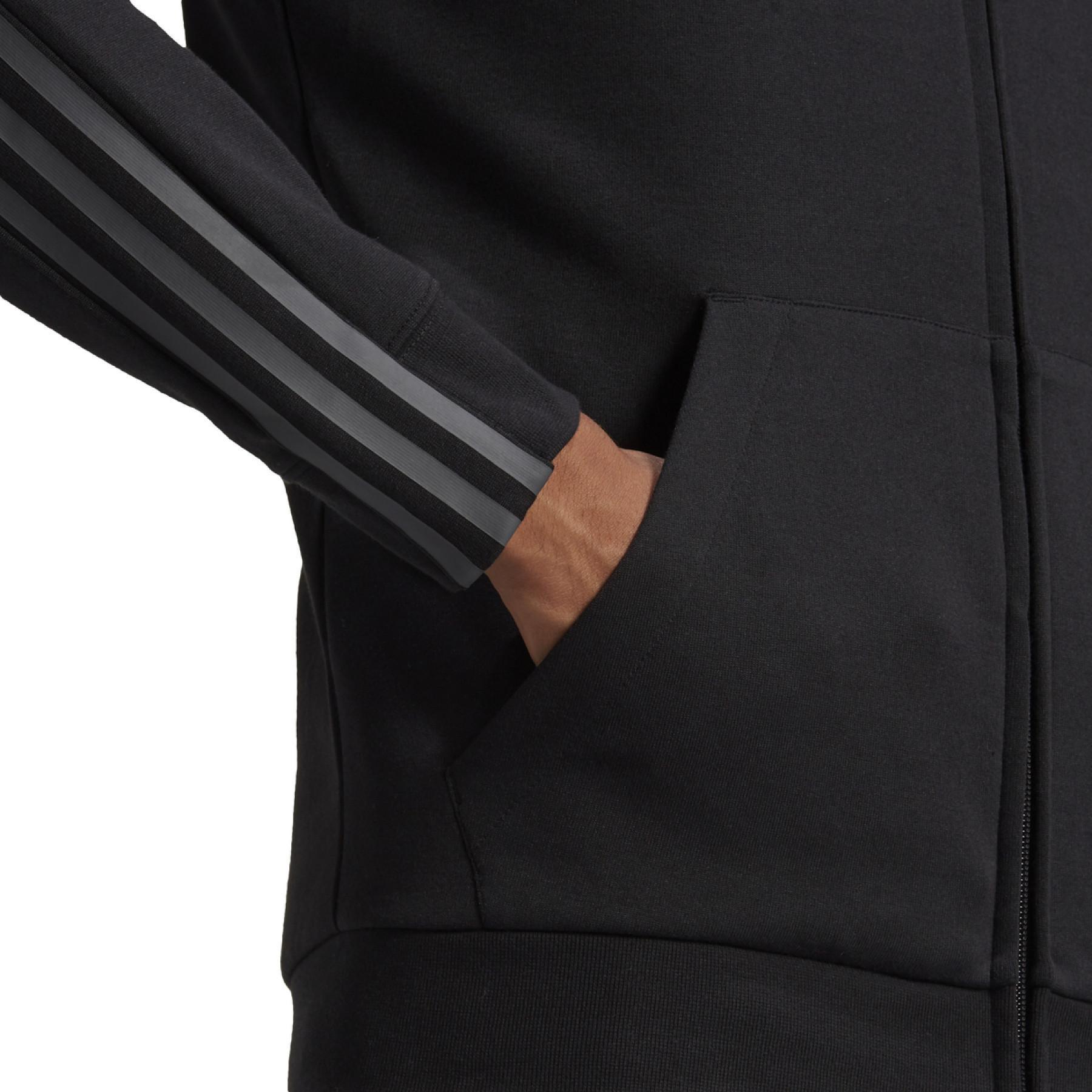 Hooded jacket adidas Essentials Doubleknit Cut 3-Bandes Full-Zip