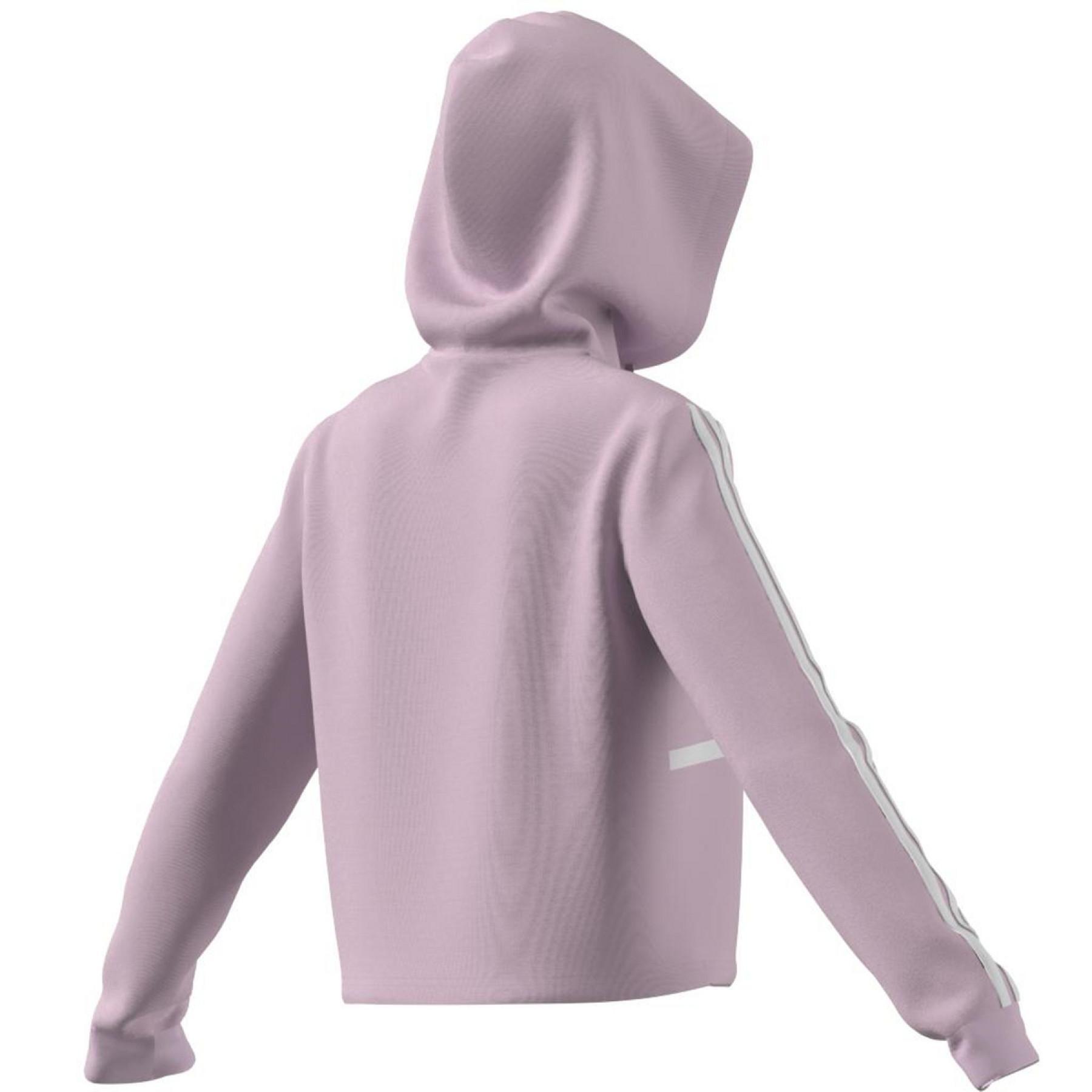 Women's short hooded sweatshirt adidas Essentials Logo Colorblock Fleece