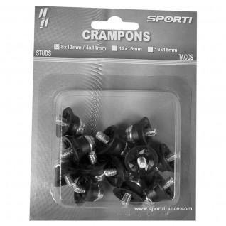 Aluminium/nylon crampons blister of 12 crampons/8x13mm + 4x16mm Sporti France