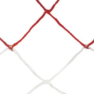 Pair of European 11-a-side football nets bicolor pp braided 4mm single mesh 120 honeycomb Sporti France