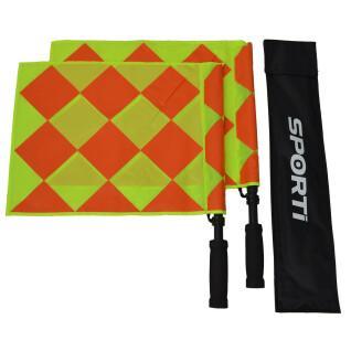 Pair of multi checkered touch flags Sporti France