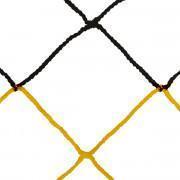 Pair of European 11-a-side football nets bicolor pp braided 4mm single mesh 120 honeycomb Sporti France