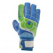 Goalkeeper gloves Uhlsport Fangmaschine Aquasoft HN Windbreaker bleu/vert fluo