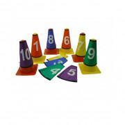 Set of 10 caches numbered cones