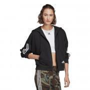 Women's zip-up hooded jacket adidas Essentials Cut 3-Bandes