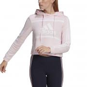 Women's short hooded sweatshirt adidas Essentials Logo Colorblock Fleece