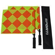 Pair of multi-checkered touch flags Sporti